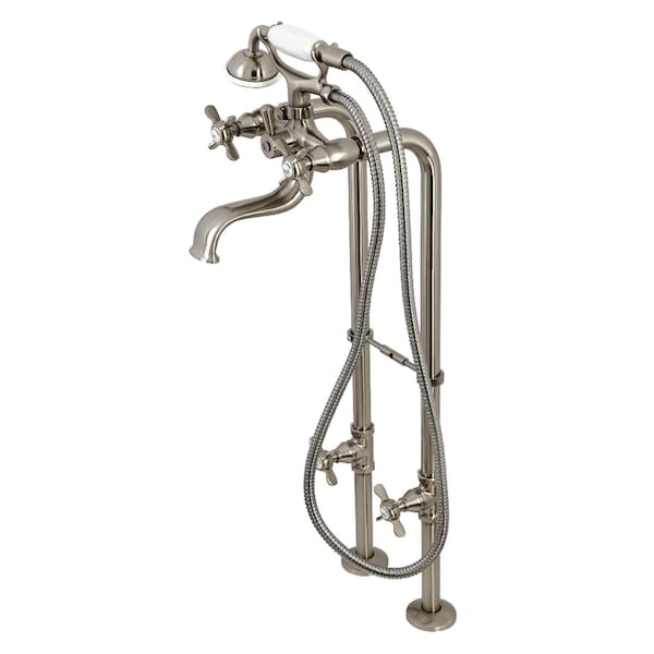 Kingston Brass CCK246K8 Freestanding Clawfoot Tub Faucet Package with Supply Line, Brushed Nickel CCK246K8 - main